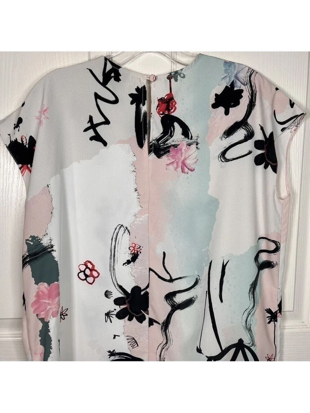 ASOS Abstract Side Ruched Ribbon Tie Dress - Picture 8 of 16